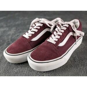 Vans Old Skool Women's 6.5 Burgundy Suede Canvas Skate Sneakers Casual Shoes EUC